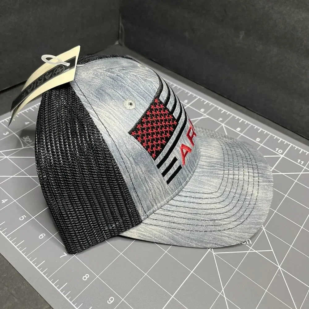 Ariat Hat Cap Snap Back Trucker Mesh American Flag NEW with tags One Size YOUTH